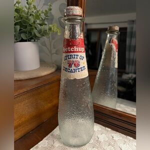 HUNT'S Ketchup "Spirit of '76" Glass Decanter‎ Bottle *Vintage* 70's Patriotic